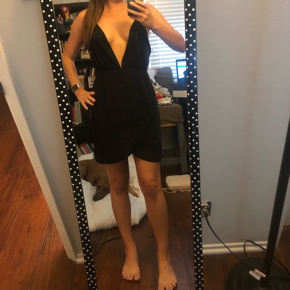 superdown Vivian Deep V Dress in Black - Picture 5 of 5